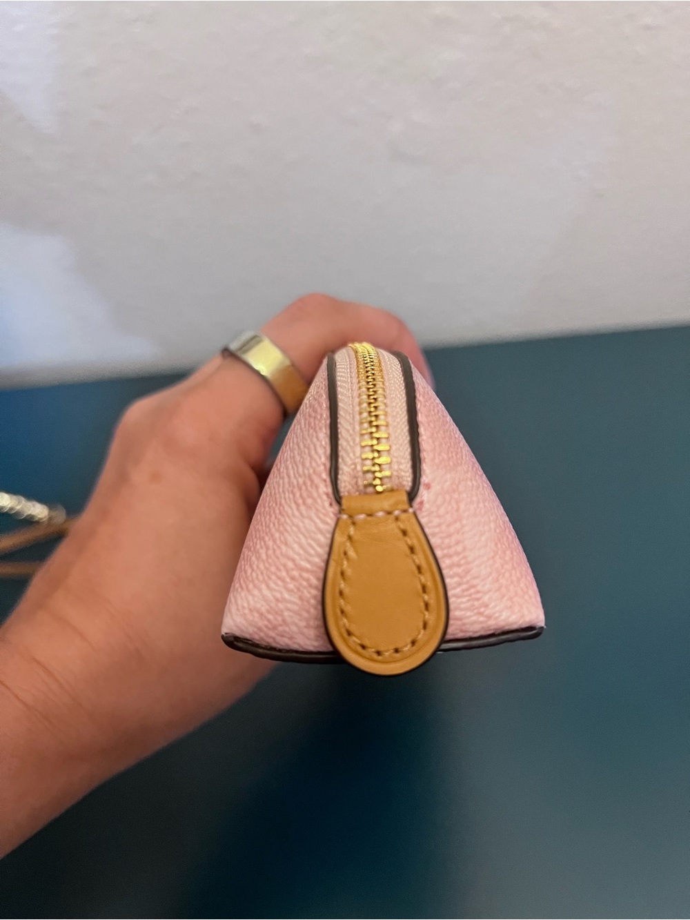 Coach Powder Pink Coated Canvas Pencil Case - Picture 3 of 5